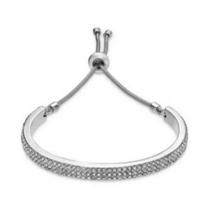 Alfani Pave Curved Bar Slider Bracelet in Silver-tone MSRP $35 NWT